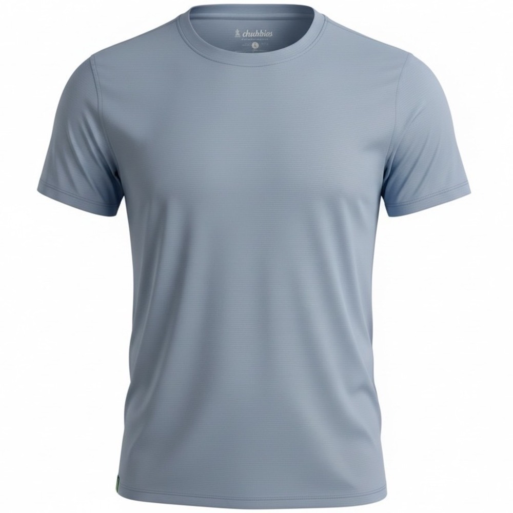 Chubbies Mens Light Blue Striped Performance Crew Neck T Shirt Size Large